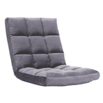 Gray foldable floor chair for gaming and reading