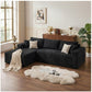 Plush Corduroy Sectional Sofa Deep Seat Memory Foam Cloud Couch - No Assembly