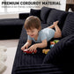 Plush Corduroy Sectional Sofa Deep Seat Memory Foam Cloud Couch - No Assembly