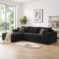 Plush Corduroy Sectional Sofa Deep Seat Memory Foam Cloud Couch - No Assembly