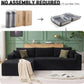 Plush Corduroy Sectional Sofa Deep Seat Memory Foam Cloud Couch - No Assembly