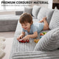 Plush Corduroy Sectional Sofa Deep Seat Memory Foam Cloud Couch - No Assembly