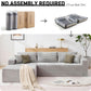 Plush Corduroy Sectional Sofa Deep Seat Memory Foam Cloud Couch - No Assembly