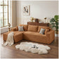 Plush Corduroy Sectional Sofa Deep Seat Memory Foam Cloud Couch - No Assembly