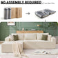Plush Corduroy Sectional Sofa Deep Seat Memory Foam Cloud Couch - No Assembly