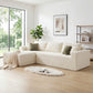 Plush Corduroy Sectional Sofa Deep Seat Memory Foam Cloud Couch - No Assembly