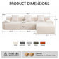 Modern L-Shaped Modular Cloud Sofa – Frameless Corduroy Sectional with Deep Seating