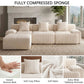 Modern L-Shaped Modular Cloud Sofa – Frameless Corduroy Sectional with Deep Seating