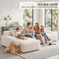 Modern L-Shaped Modular Cloud Sofa – Frameless Corduroy Sectional with Deep Seating