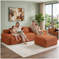 Modern L-Shaped Modular Cloud Sofa Boneless Corduroy Sectional with Deep Seat