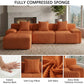 Modern L-Shaped Modular Cloud Sofa Boneless Corduroy Sectional with Deep Seat