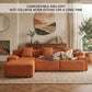 Modern L-Shaped Modular Cloud Sofa Boneless Corduroy Sectional with Deep Seat