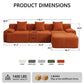 Modern L-Shaped Modular Cloud Sofa Boneless Corduroy Sectional with Deep Seat