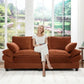 Modern Corduroy Love Seat Easy Assembly Cloud Sofa for Small Spaces & Apartments
