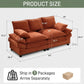 Modern Corduroy Love Seat Easy Assembly Cloud Sofa for Small Spaces & Apartments