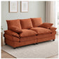 Modern Corduroy Love Seat Easy Assembly Cloud Sofa for Small Spaces & Apartments