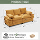 Modern Corduroy Love Seat Easy Assembly Cloud Sofa for Small Spaces & Apartments
