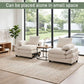Modern Corduroy Love Seat Easy Assembly Cloud Sofa for Small Spaces & Apartments