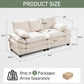Modern Corduroy Love Seat Easy Assembly Cloud Sofa for Small Spaces & Apartments