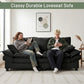 Modern Corduroy Love Seat Easy Assembly Cloud Sofa for Small Spaces & Apartments