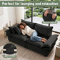 Modern Corduroy Love Seat Easy Assembly Cloud Sofa for Small Spaces & Apartments