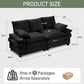 Modern Corduroy Love Seat Easy Assembly Cloud Sofa for Small Spaces & Apartments
