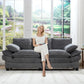 Modern Corduroy Love Seat Easy Assembly Cloud Sofa for Small Spaces & Apartments