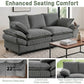 Modern Corduroy Love Seat Easy Assembly Cloud Sofa for Small Spaces & Apartments