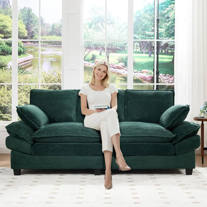 Modern Corduroy Loveseat Sofa for Small Spaces & Apartments