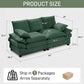 Modern Corduroy Love Seat Easy Assembly Cloud Sofa for Small Spaces & Apartments