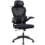 Black FLOGUOR ergonomic mesh office chair with adjustable headrest