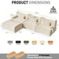 126in Sectional Boneless Couch L Shaped Convertible Modular Sofa No Assembly