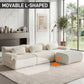 126in Sectional Boneless Couch L Shaped Convertible Modular Sofa No Assembly