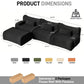 126in Sectional Boneless Couch L Shaped Convertible Modular Sofa No Assembly