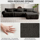 126in Sectional Boneless Couch L Shaped Convertible Modular Sofa No Assembly