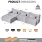 126in Sectional Boneless Couch L Shaped Convertible Modular Sofa No Assembly
