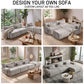 126in Sectional Boneless Couch L Shaped Convertible Modular Sofa No Assembly