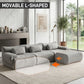 126in Sectional Boneless Couch L Shaped Convertible Modular Sofa No Assembly