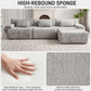 126in Sectional Boneless Couch L Shaped Convertible Modular Sofa No Assembly
