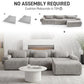 126in Sectional Boneless Couch L Shaped Convertible Modular Sofa No Assembly