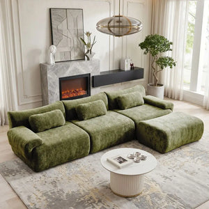 126in Sectional Boneless Couch L Shaped Convertible Modular Sofa No Assembly