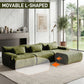 126in Sectional Boneless Couch L Shaped Convertible Modular Sofa No Assembly