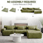 126in Sectional Boneless Couch L Shaped Convertible Modular Sofa No Assembly