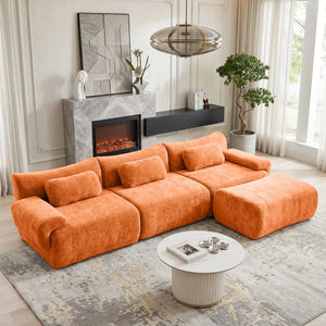 126in Sectional Boneless Couch L Shaped Convertible Modular Sofa No Assembly
