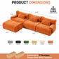 126in Sectional Boneless Couch L Shaped Convertible Modular Sofa No Assembly