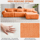 126in Sectional Boneless Couch L Shaped Convertible Modular Sofa No Assembly