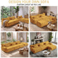 126in Sectional Boneless Couch L Shaped Convertible Modular Sofa No Assembly