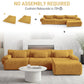 126in Sectional Boneless Couch L Shaped Convertible Modular Sofa No Assembly