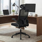 office chair lumbar support adjustable, mesh back office chair gas lift black
