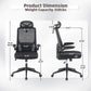 mesh office chair for home office, ergonomic desk chair black modern office